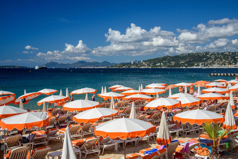 beach at juan les pins, french riviera
