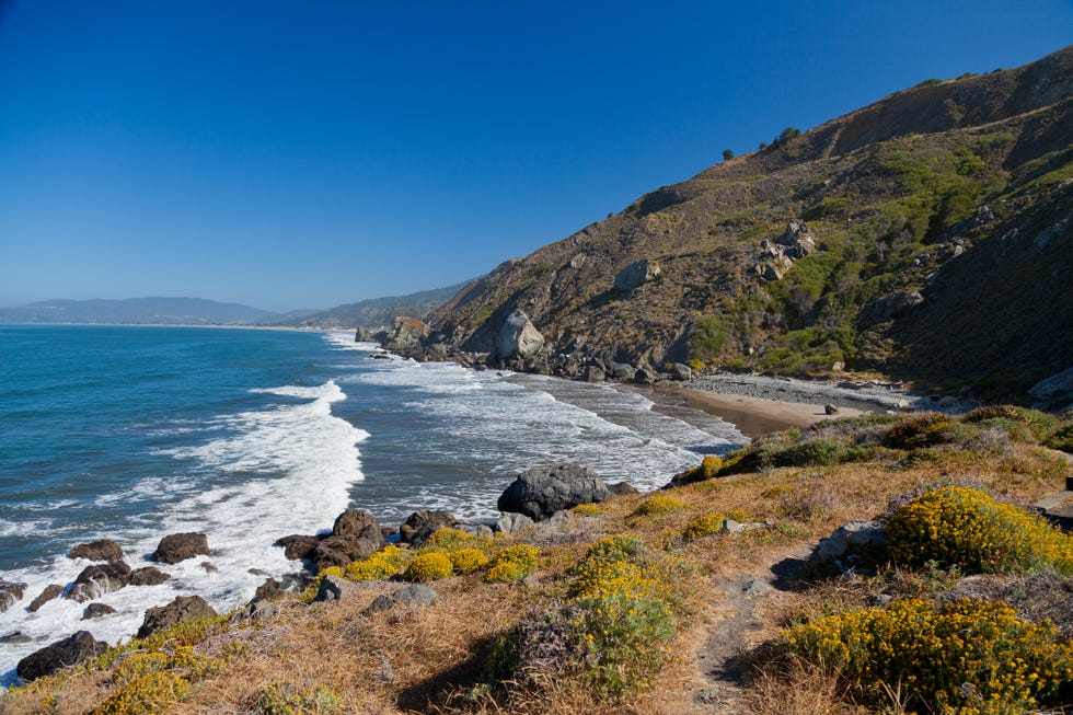 beach at steep ravine, stinson beach, california