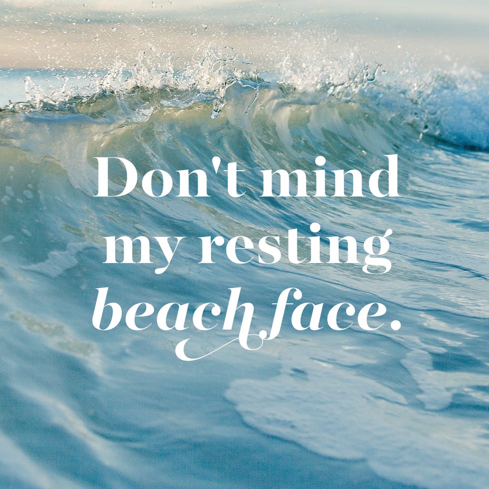 beach instagram caption slide that says don't mind my my resting beach face