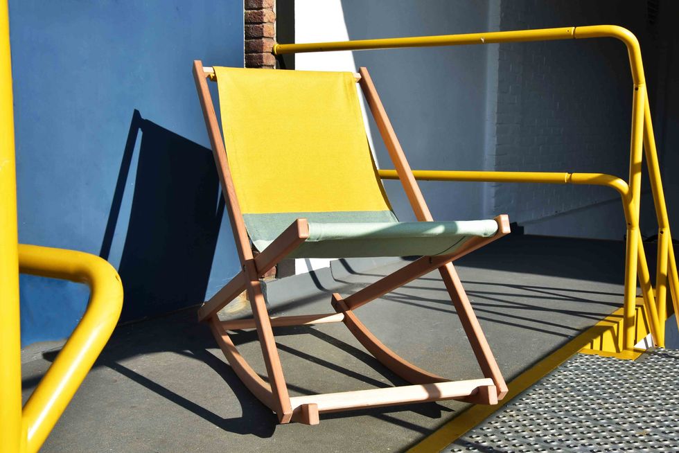 Chair, Furniture, Yellow, Folding chair, Rocking chair, Outdoor furniture, 
