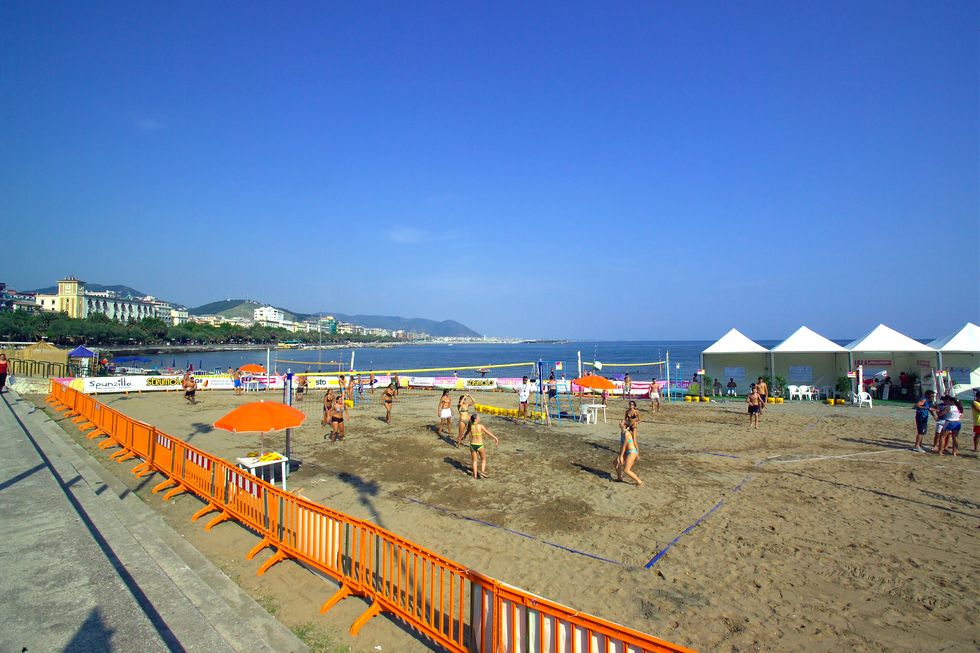beach volley, santa teresa beach, salerno, campania, italy