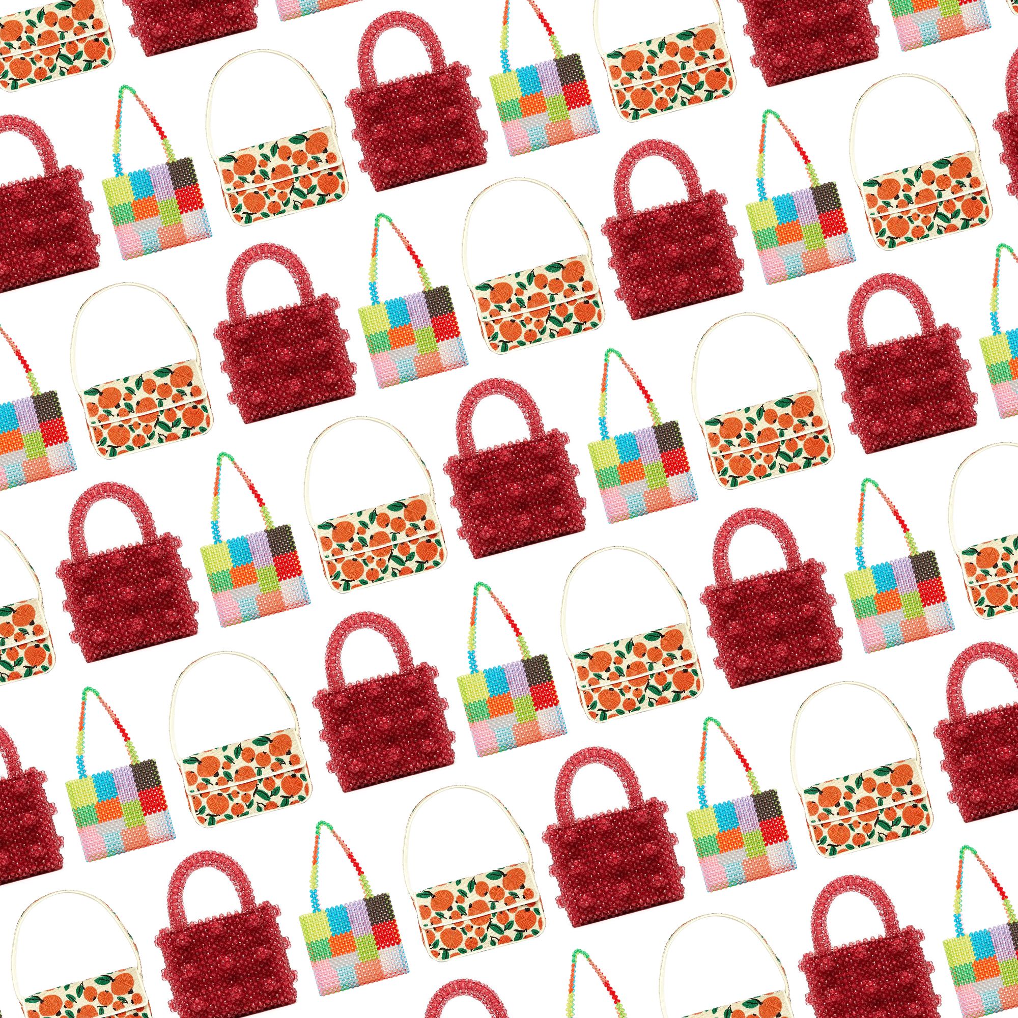 Exclusive Handmade Beaded Handbag Women Volcano Pattern Design Handle Purses  2023 Summer Party Vacation Beach Acrylic Tote Lady - Top-handle Bags -  AliExpress