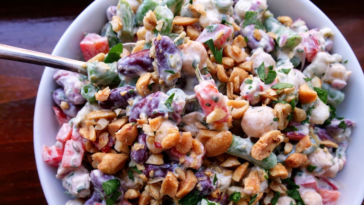 preview for There's A Hidden Bean In This Creamy Four-Bean Salad