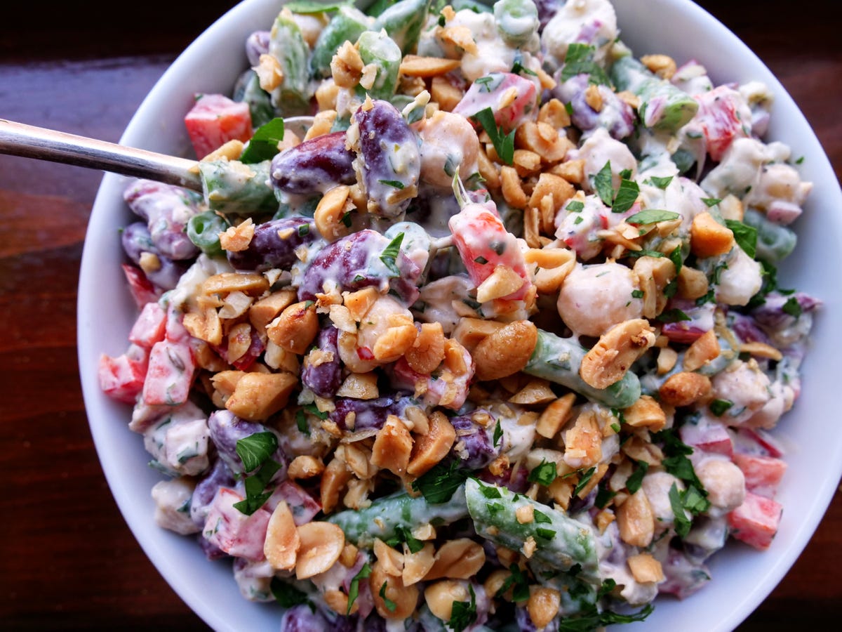 preview for There's A Hidden Bean In This Creamy Four-Bean Salad