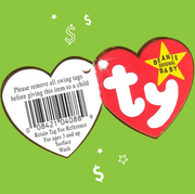 beanie babie ty tag on a green background beanie babie ty tag on a green background