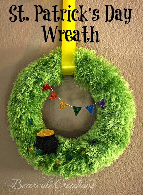 Fuzzy Wreath - St. Patrick's Day Wreath