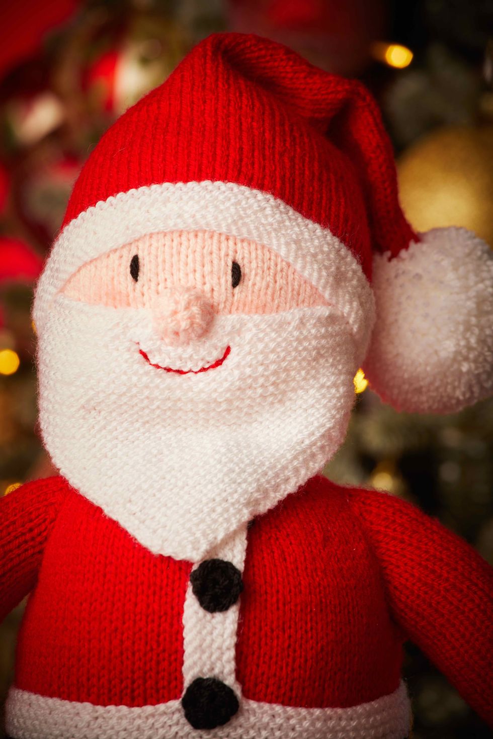 close up of knitted santa