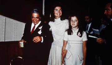 aristotle and jacqueline kennedy onassis with young caroline kennedy