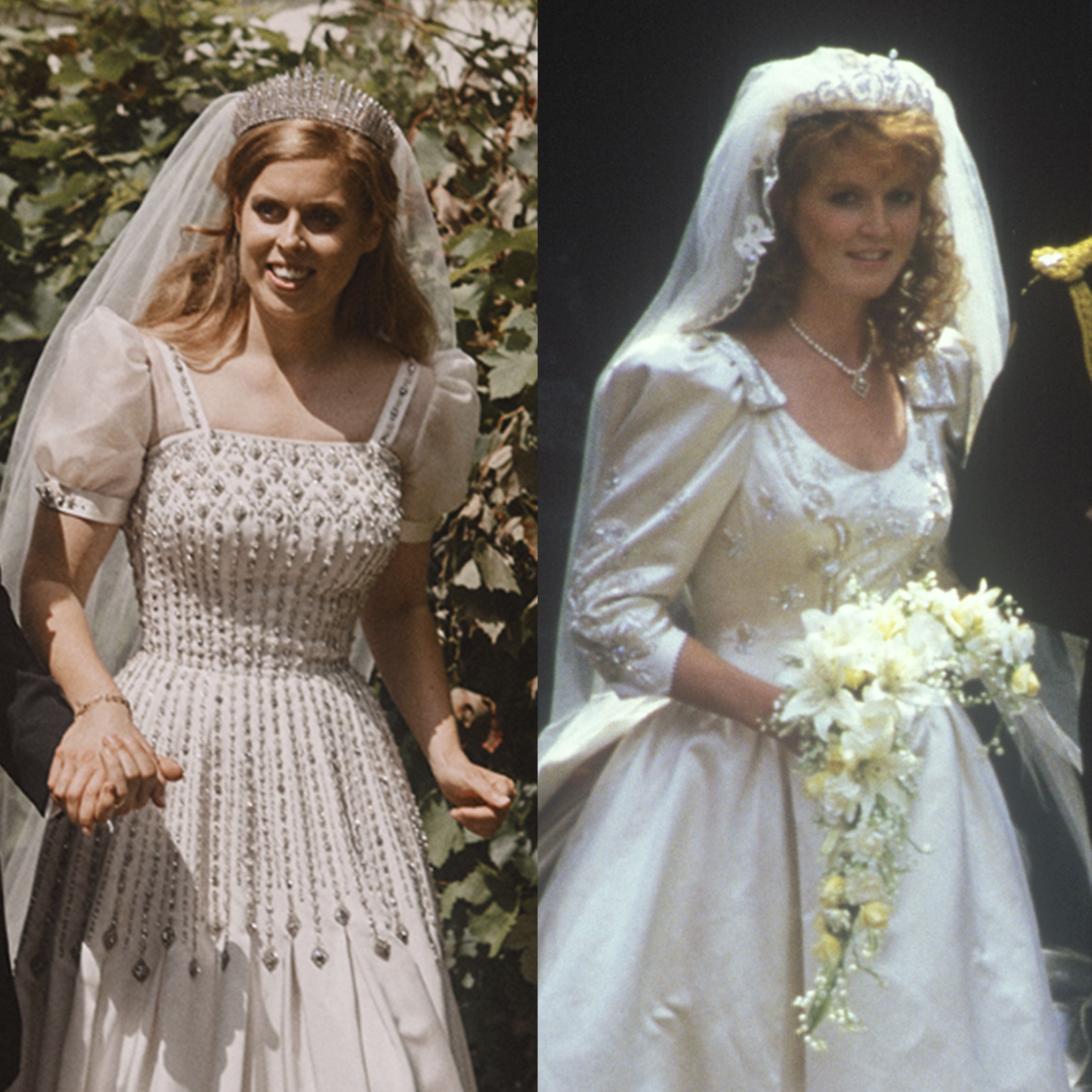 Princess Beatrice S Wedding Dress Compared To Sarah Ferguson Fergie