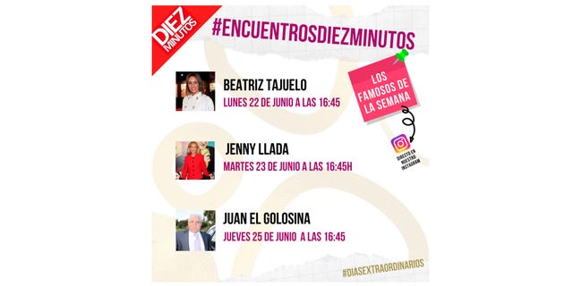 Beariz Tajuelo, Jenny Llada y Juan 'El Golosina' estarán esta semana en #encuentrosdiezminutos beariz tajuelo, jenny llada y juan 'el golosina' estarán esta semana en encuentrosdiezminutos