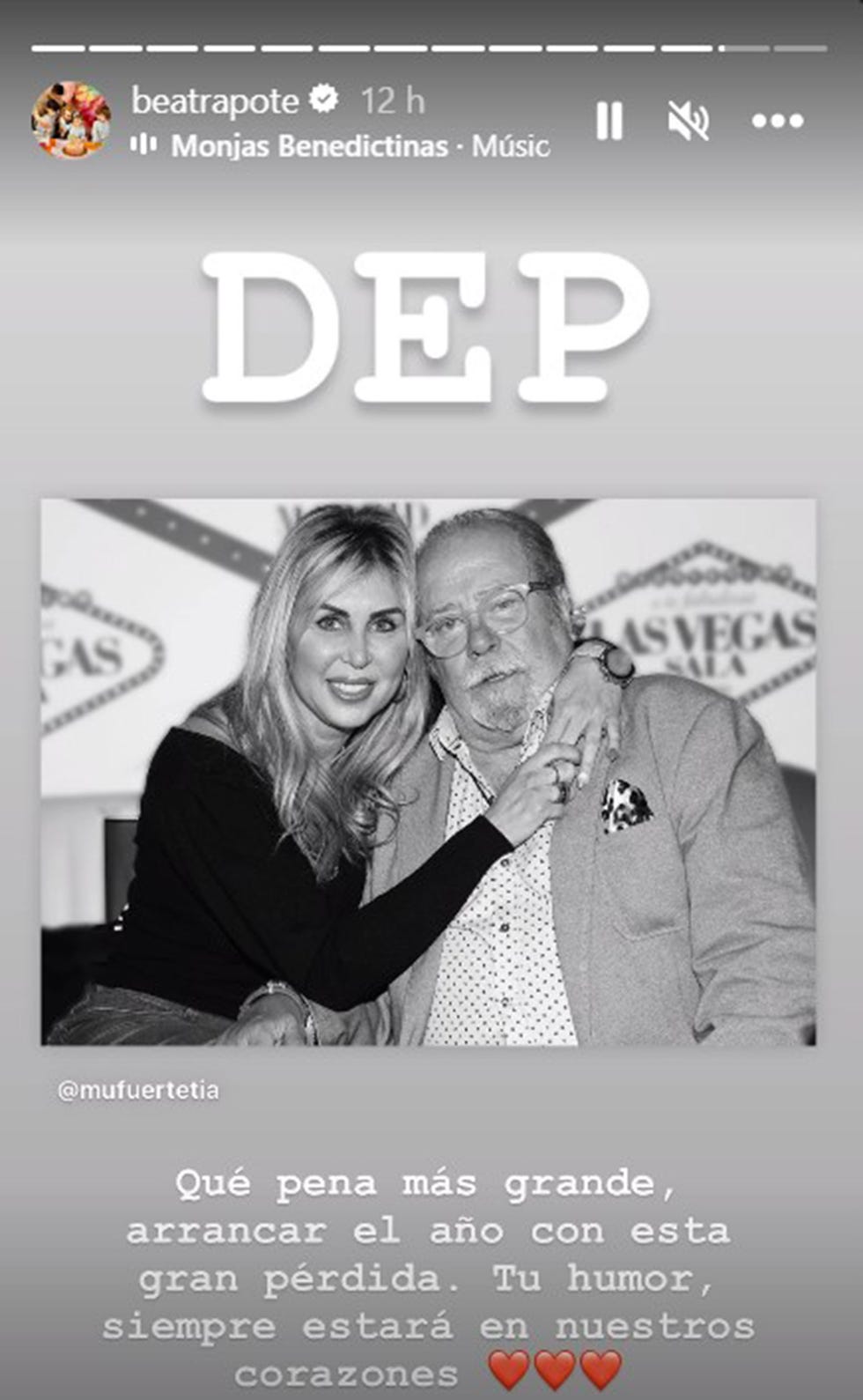 beatriz trapote se despide de arevalo en instagram