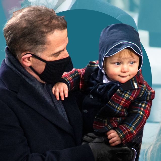 hunter and baby beau biden in bonnet on inauguration 2021