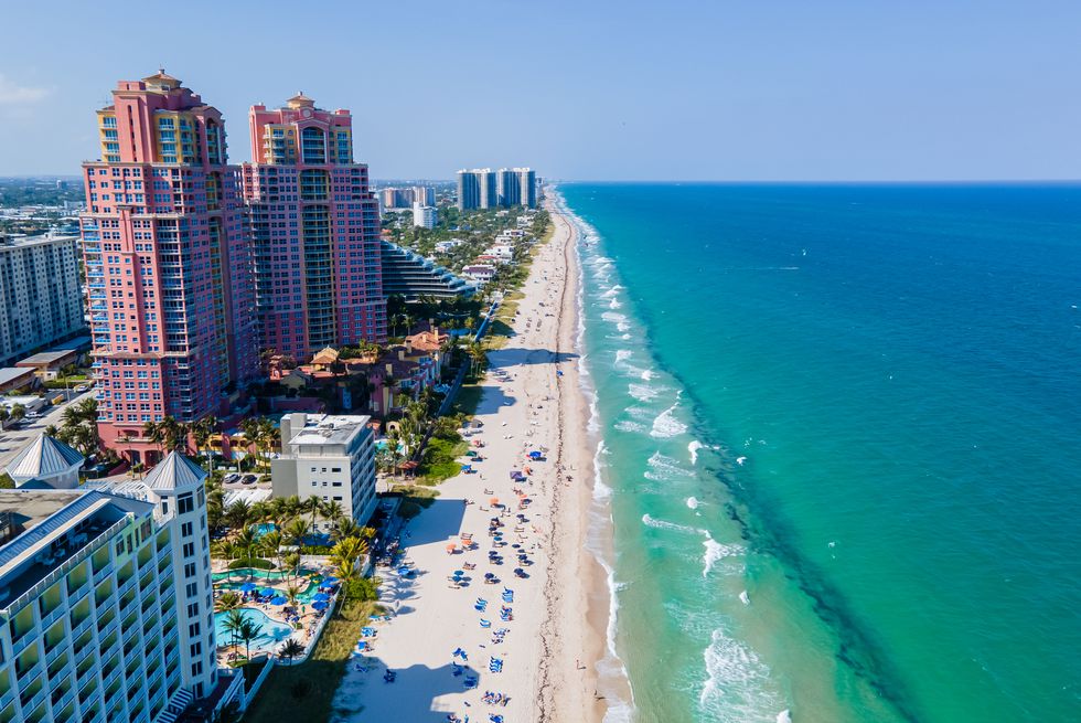 beautiful aerial view of central beach in fort lauderdale