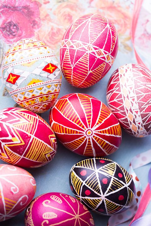 beautiful Easter egg Pysanka handmade - ukrainian traditional'n