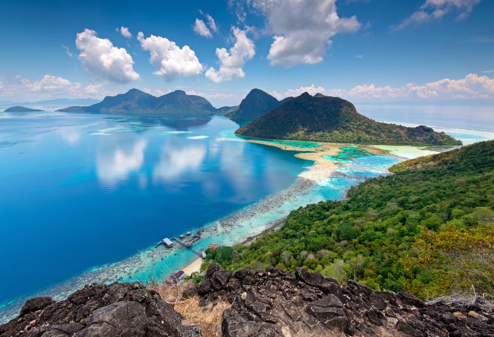 beautiful view from the top of bohey dulang island