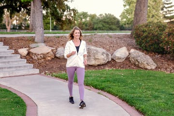 beautiful woman exercising in park