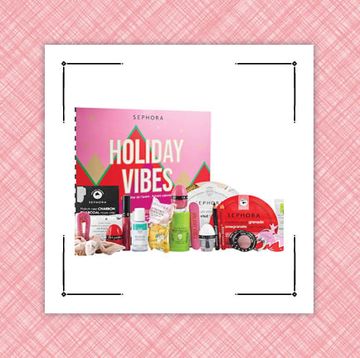 sephora and self care beauty advent calendars on red background