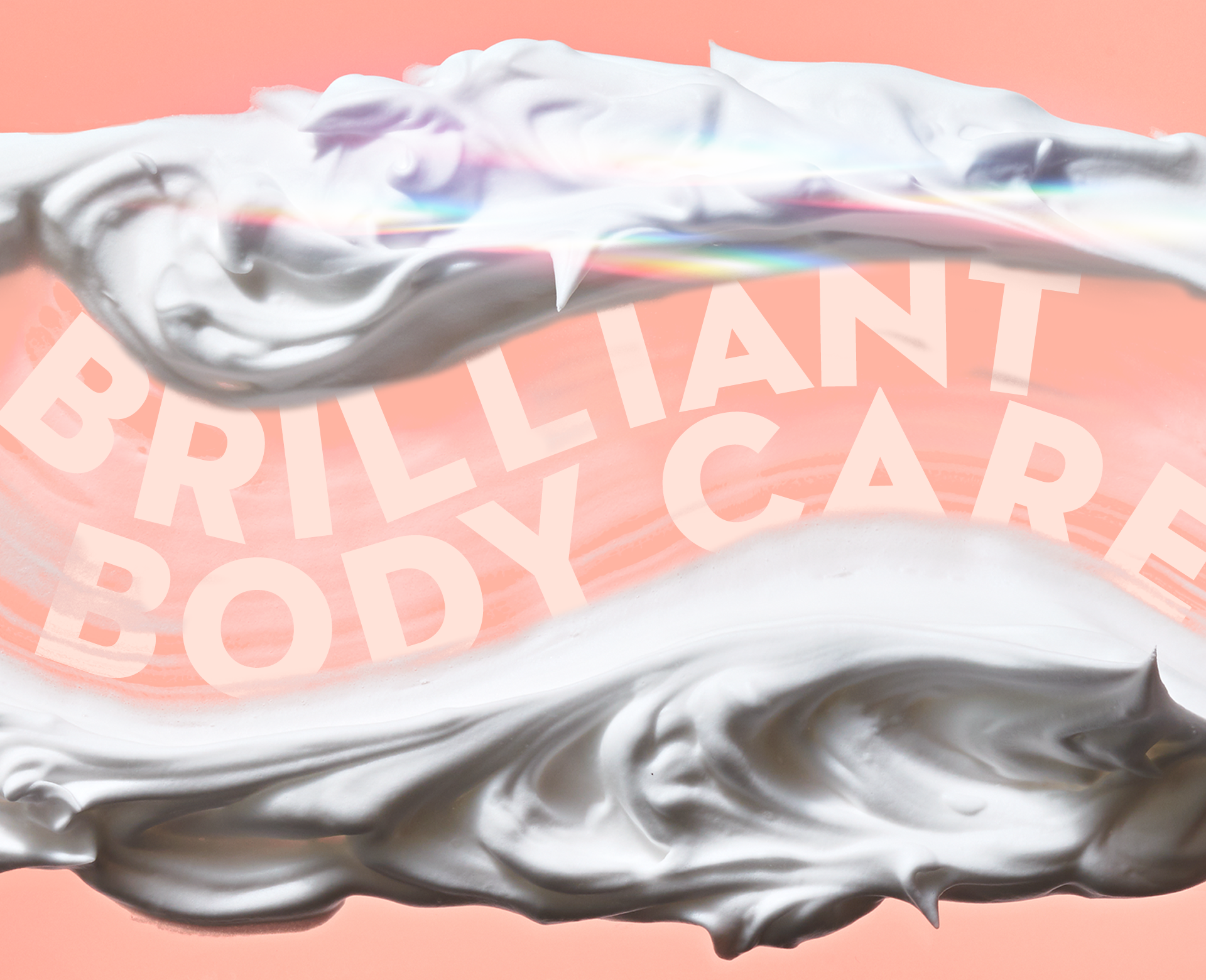 brilliant body care section header of shaving cream on pink background