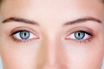 beauty close up of woman's eyes