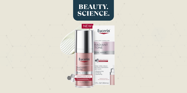 eucerin radiant tone dual serum product display
