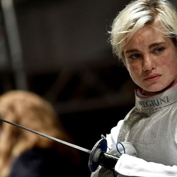 italian paralympic champion beatrice bebe vio looks on after winning the final of the wheelchair fencing world championship in rome on november 8, 2017 

paralympic fencer beatrice vio is a veritable sports icon in italy, a model of courage whose battle against disease, infectious enthusiasm and prowess have won her legions of loyal fans  afp photo  tiziana fabi        photo credit should read tiziana fabiafp via getty images