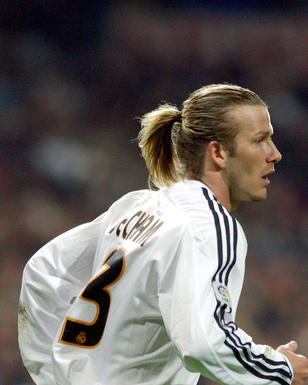 madrid, spain april 11 david beckham runs on the field during the football match of real madrid v osasuna on april 11, 2004 at santiago bernabeu in madrid, spain photo by carlos alvarezgetty images