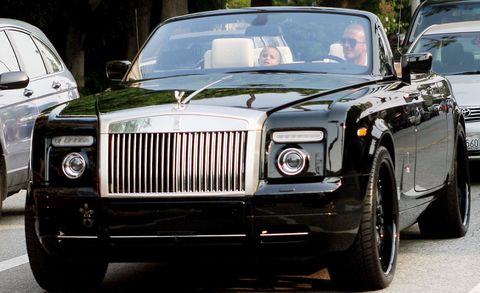 David Beckham in a Rolls-Royce