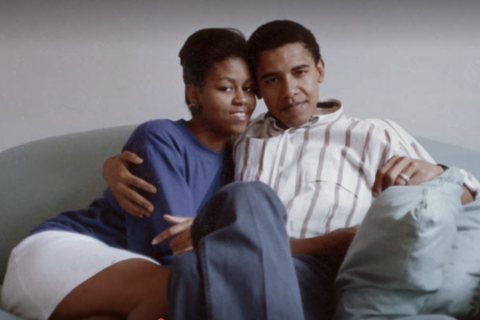 young michelle and barack obama