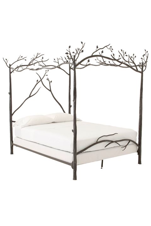 Canopy bed, Furniture, four-poster, Bed frame, Bed, Iron, Rectangle, Metal, 