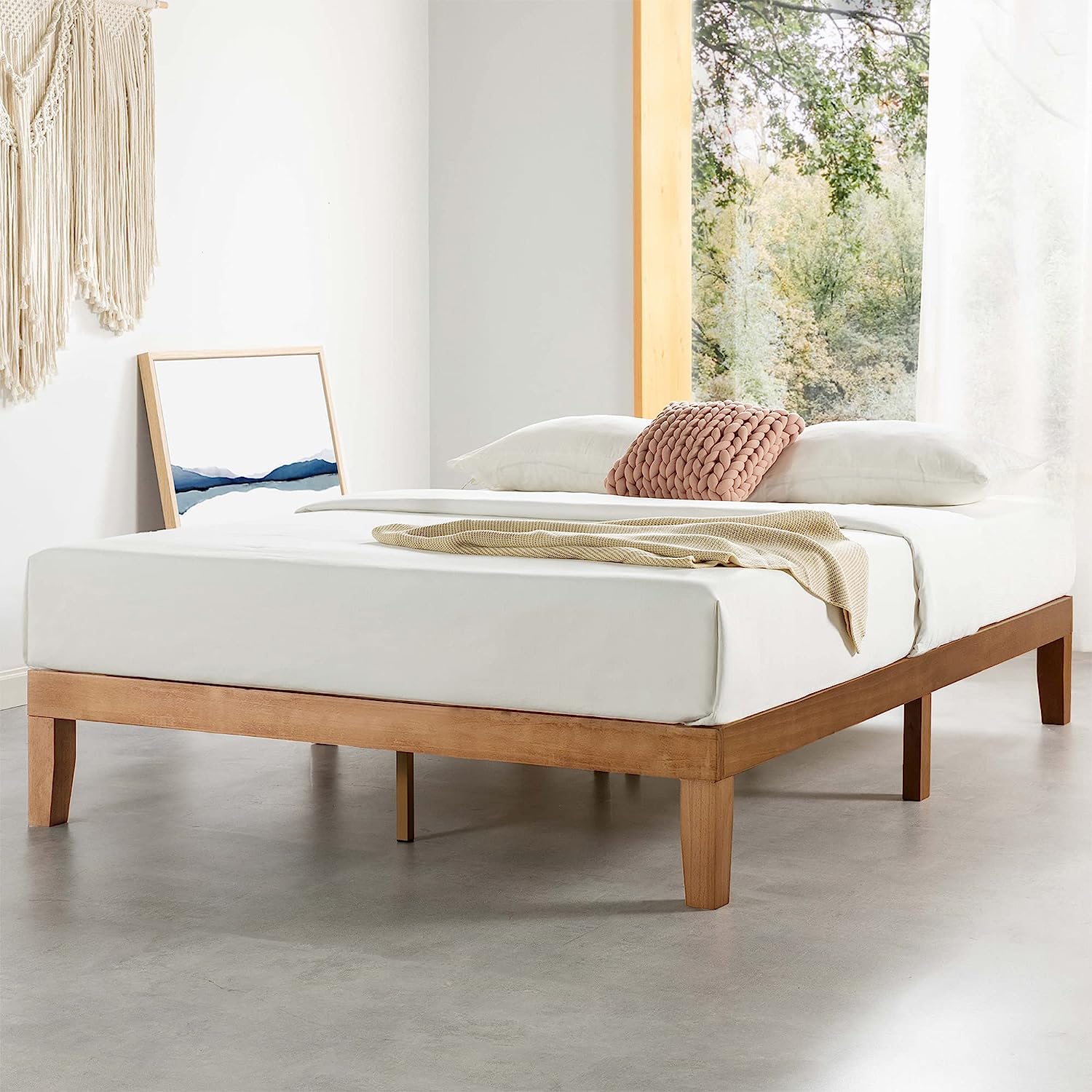 This Best-Selling (and Super Chic) Wooden Bed Frame Costs Under $150 on Amazon