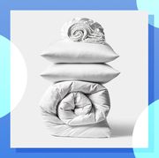 stack of sheets comforter and pillows