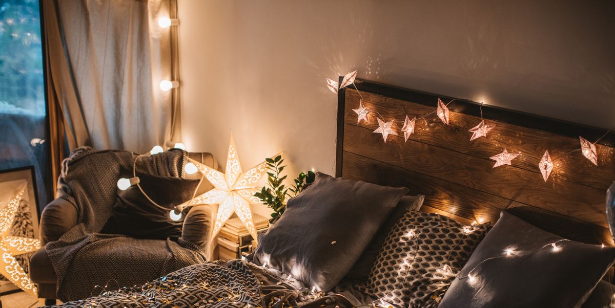 Bedroom fairy lights inspiration: fairy lights for the bedroom