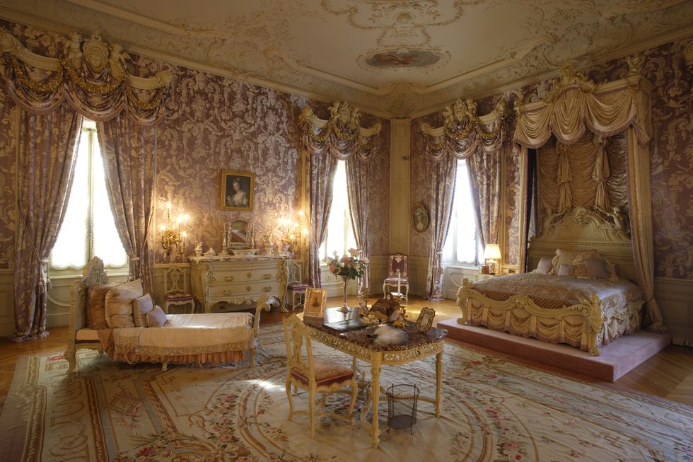 bedroom in marble house