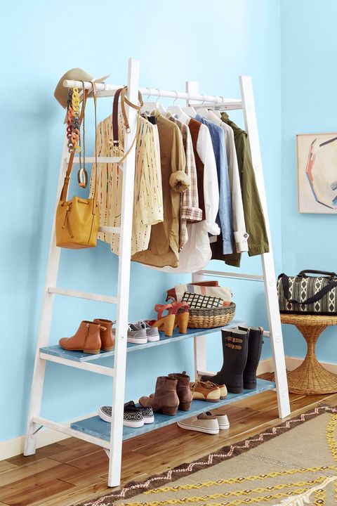 bedroom storage ideas - ladder organizer
