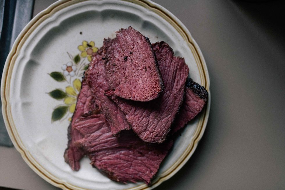 south waikato, new zealand november 29 a plate of corned beef the animal was grown on the moss farm south waikato, new zealand 29 november, 2022 photo by cameron james mclaren for the washington post