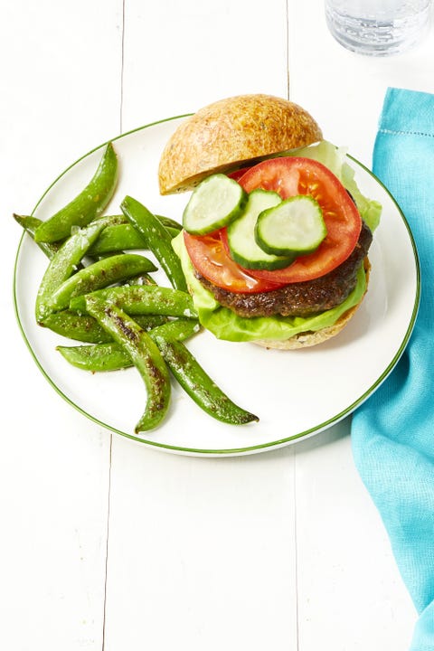 Beef and Mushroom Burgers with Snap Pea Fries - cookout meny beef and mushroom burgers with snap pea fries cookout menu