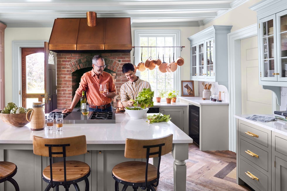 The Beckman boys in their kitchen