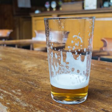 beer glass on bar table
