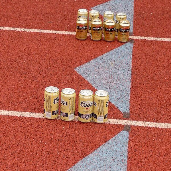 beer on a track