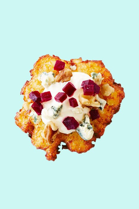 beet blue cheese latkes - latke recipes