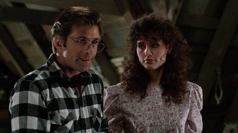adam and barbara maitland relax in the attic in a scene from beetlejuice