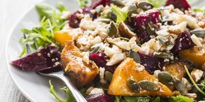 Beetroot and butternut salad with sauce