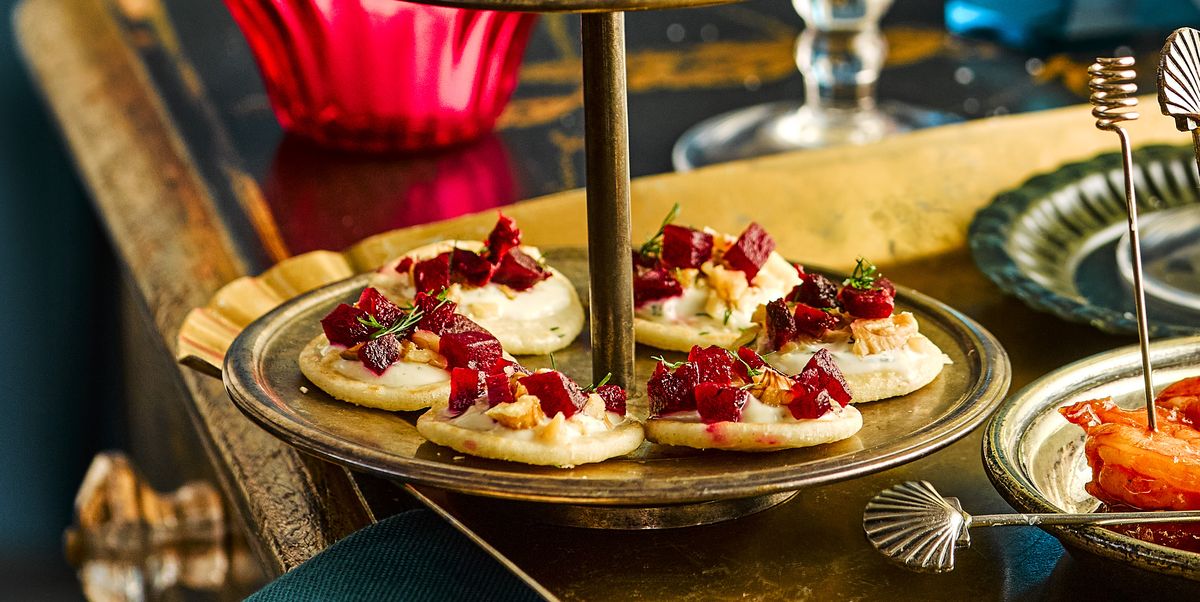 Beetroot and Walnut Blinis
