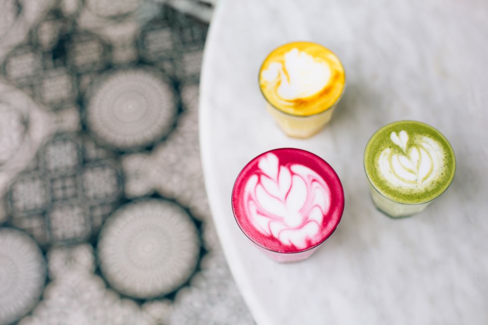 Beetroot, matcha and turmeric lattes are on the rise