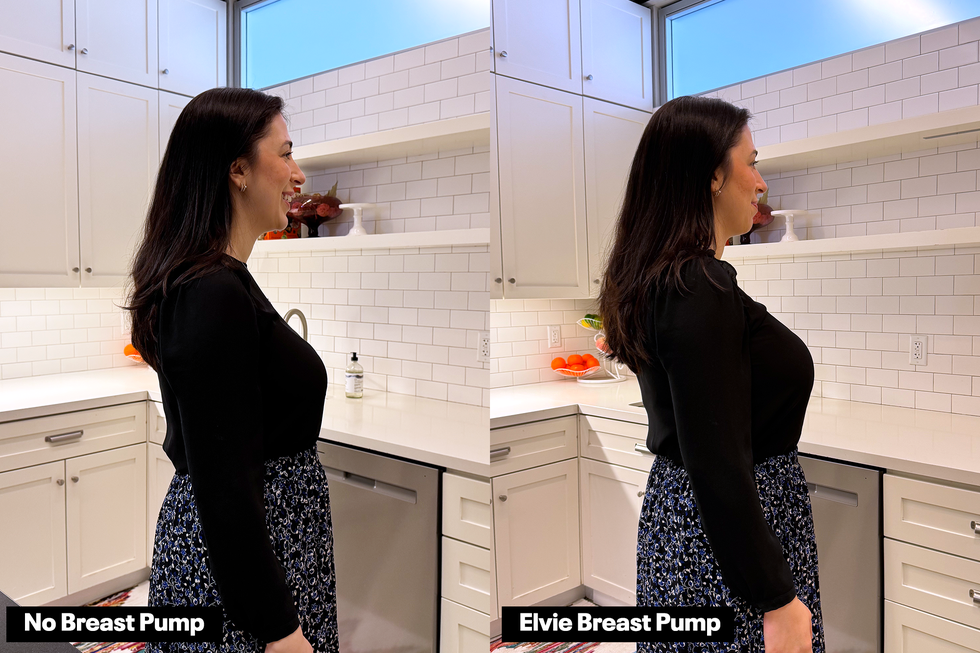 stefani sassos wearing elvie breast pump