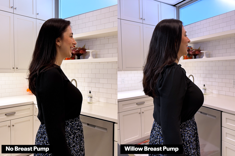 stefani sassos wearing willow breast pump