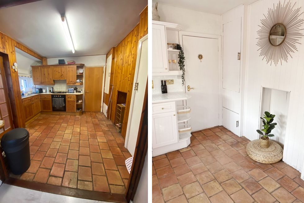 before and after diy country kitchen renovation