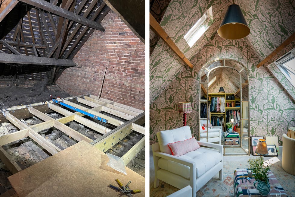 before after office dressing room loft conversion