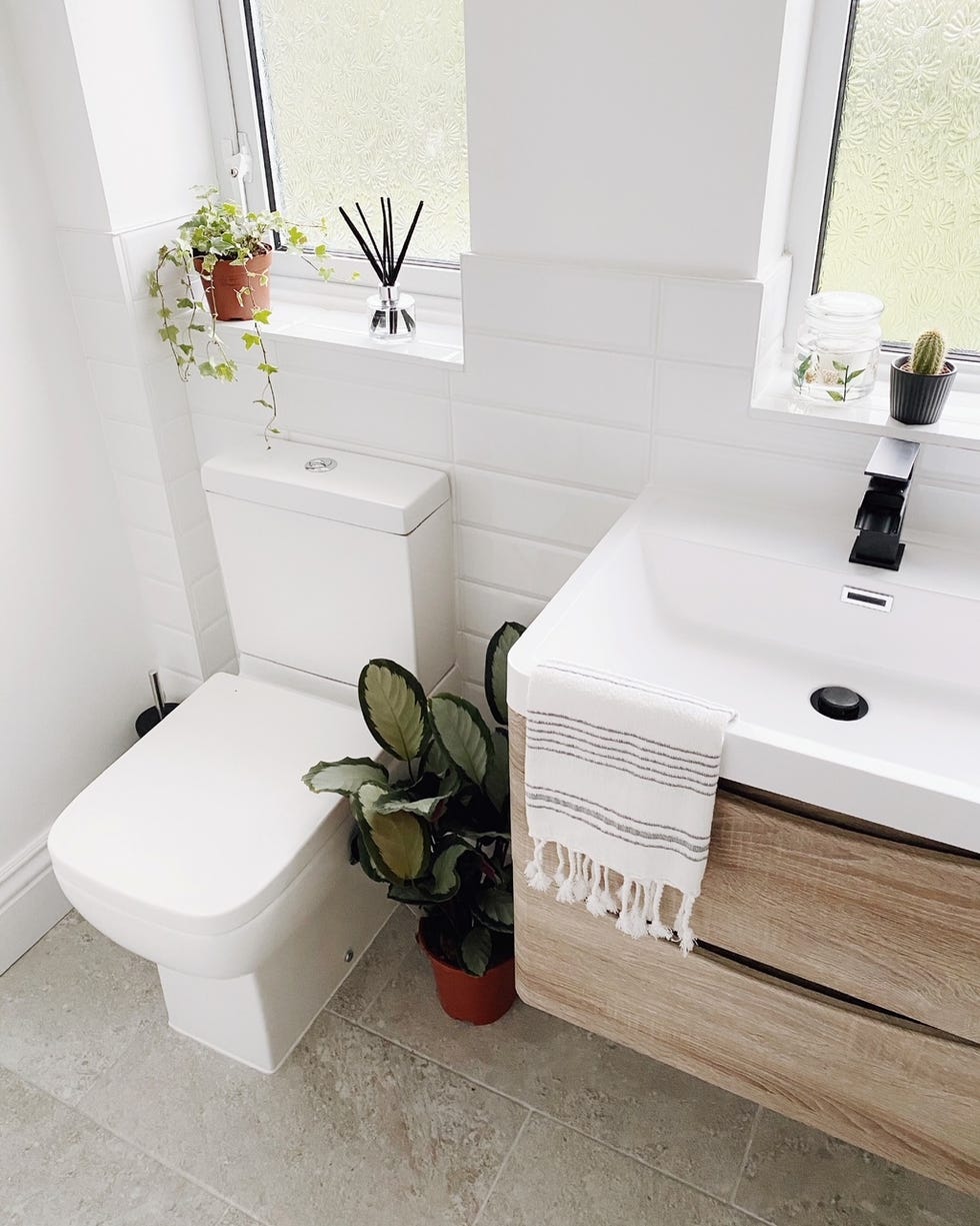 couple transform drab bathroom into stylish space