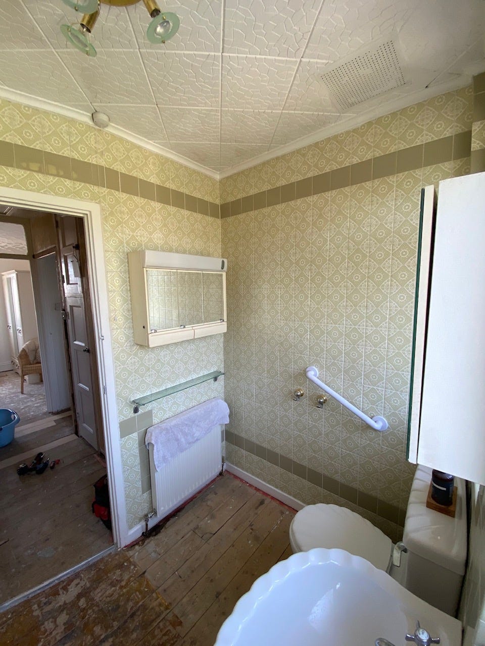 couple transform drab bathroom into stylish space